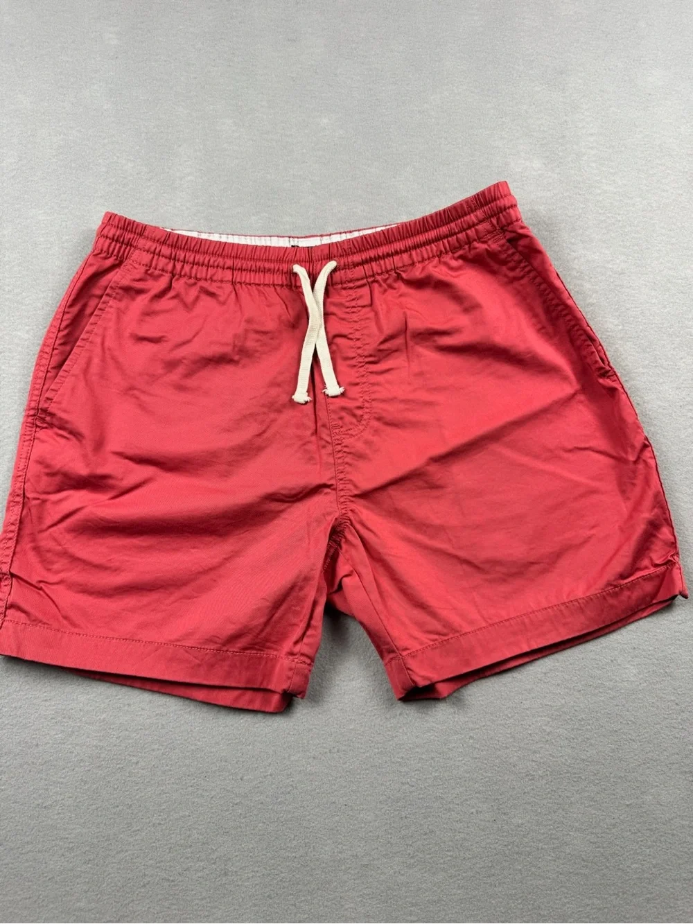 J Crew Shorts Mens Med Coral Dock Chino Elastic Waist Drawstring Stretch Preppy